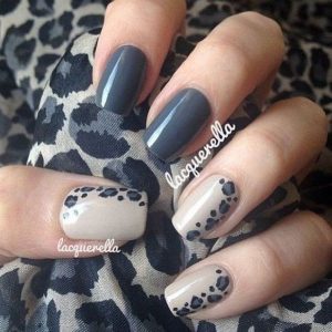 leopard print down the side of nail