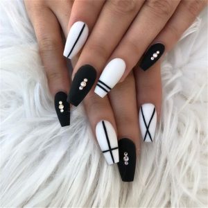 matte white and black stripe