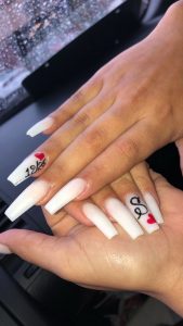 personalized white nails