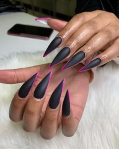 outlined in pink matte