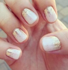 short white glitter nails