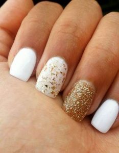 white with golden flakes