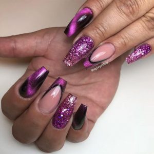 magnet purple glitter