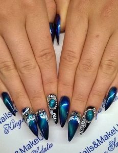 embellished blue cateye