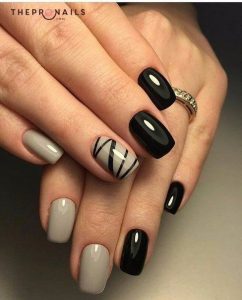 zigzag taupe nails