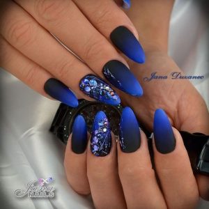 matte blue black ombre