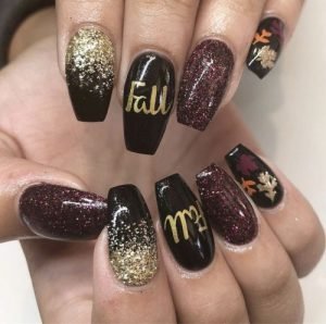 fall wording on nails