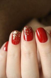 ombre glitter on red