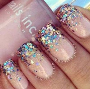 confetti glitter nails nye