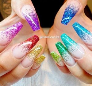 rainbow french ombre nude
