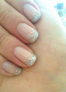 french ombre fade glitter tip