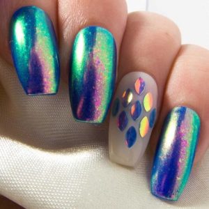 mermaid color iridescent glitter
