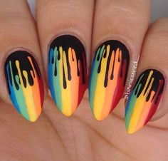 rainbow stripe dripping