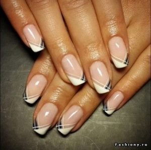 dainty stripe french tip