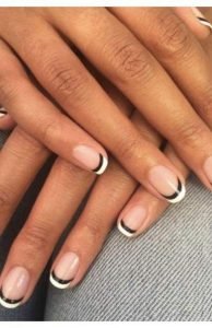 black white stripe tips