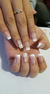 flower white french tip