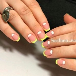 reverse french tip yellow