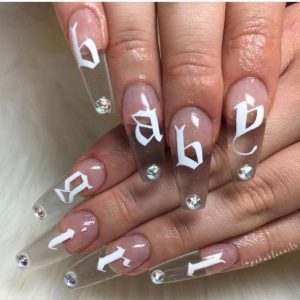 word glass baby nails