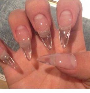 long stiletto glass nails