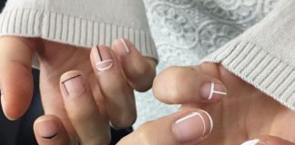 minimal black white nails
