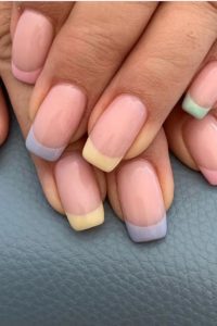 square french tip pastels