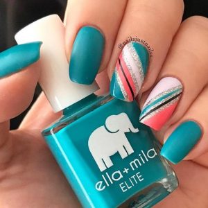 teal coral white design