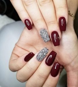 silver glitter accent with maroon