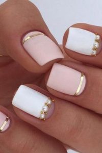 classy white pink pearls