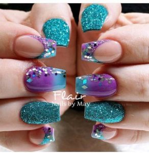 teal and purple combo