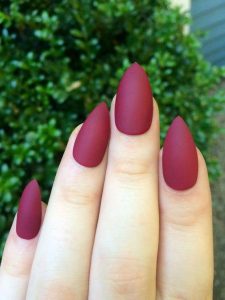 maroon matte nails solid