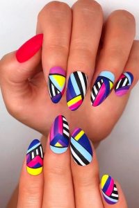 bright nails colorful design