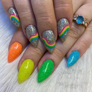 rainbow glitter colors