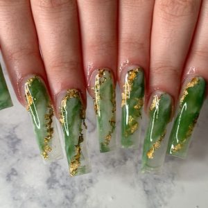 green marbling clear long