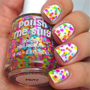 confetti bright glitter nail