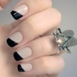 black and silver nails