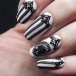 black and white nails
