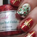 christmas marble nail art
