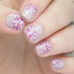 floral marble nails