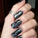 metallic marble nails
