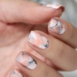 peach gray marble
