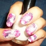 pink purple marble nails