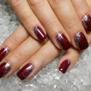 reverse christmas french manicure