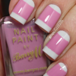 pink nails stripes