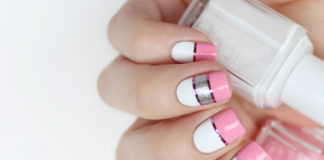 pink white nail polish