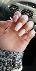 pink white acrylic nails