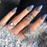 Almond Blue Nails