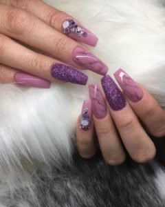 purple coffin nails