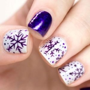 purple snowflake nails