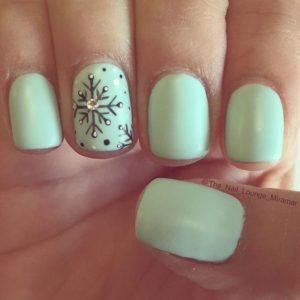 mint snowflake nails