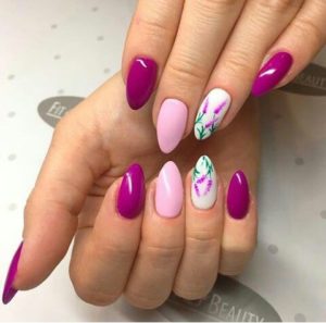 purple almond nails